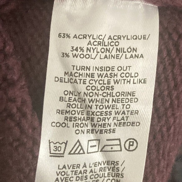 Ann Taylor Sweater Womens Size‎ Medium Burgundy Rhinestone Embellished Cardigan - Picture 9 of 10